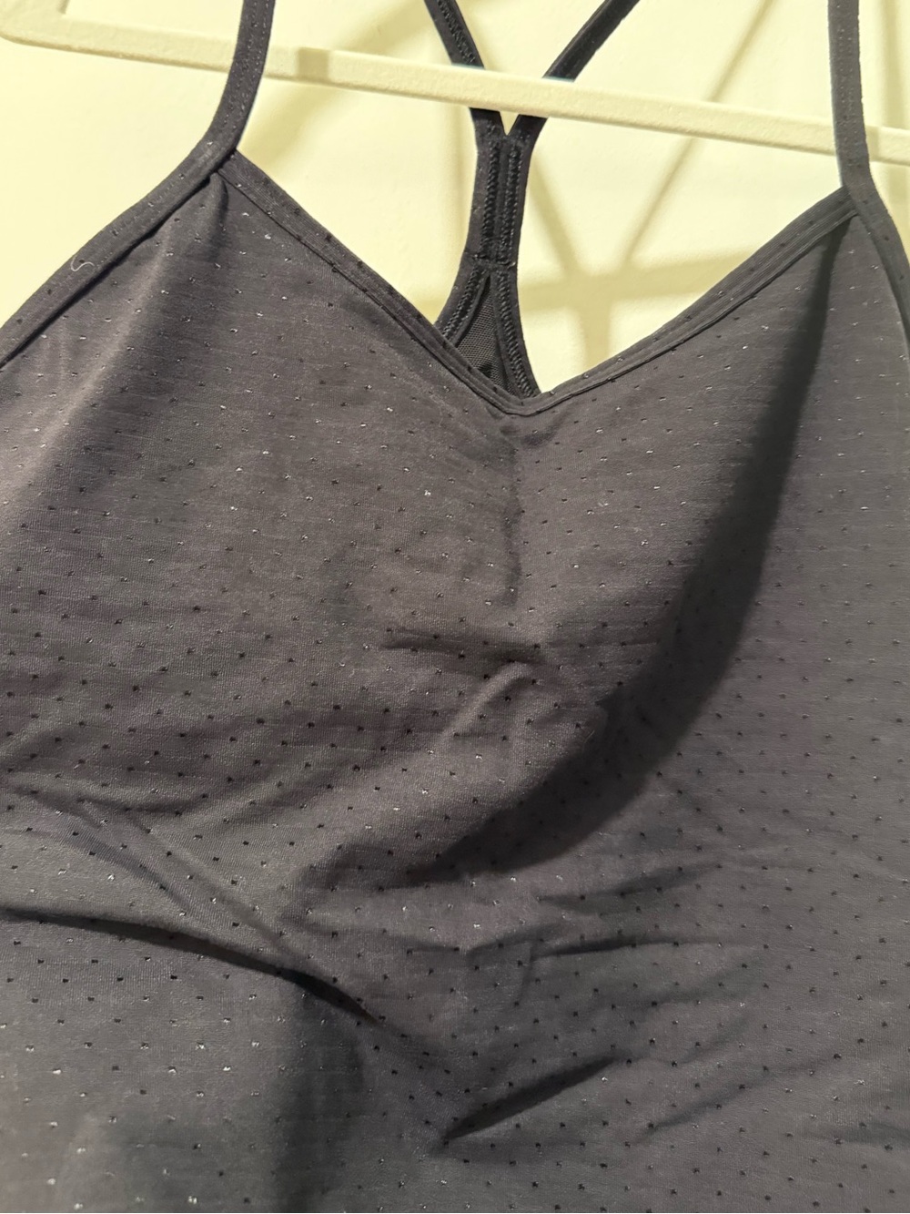Lululemon Power Y Perforated Racerback Luon Athletic Tank Top Shine Dot Black - Picture 7 of 13